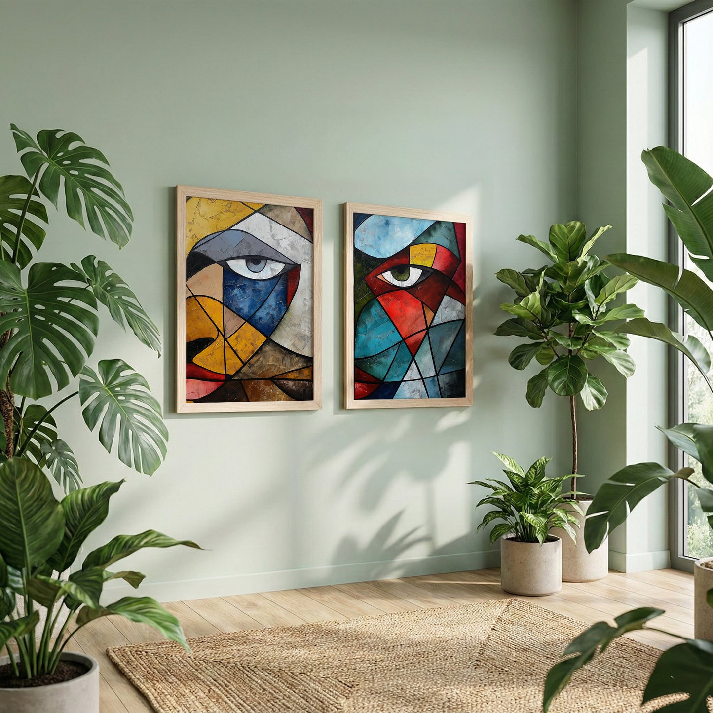 Cubist Eye Wall Art Set of 2