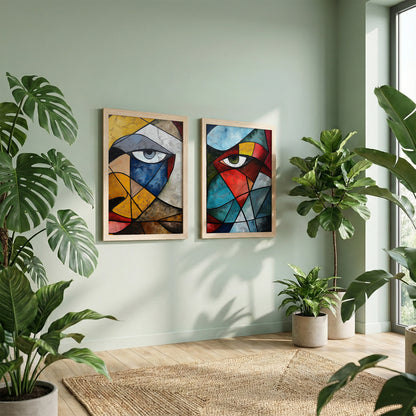 Cubist Eye Wall Art Set of 2