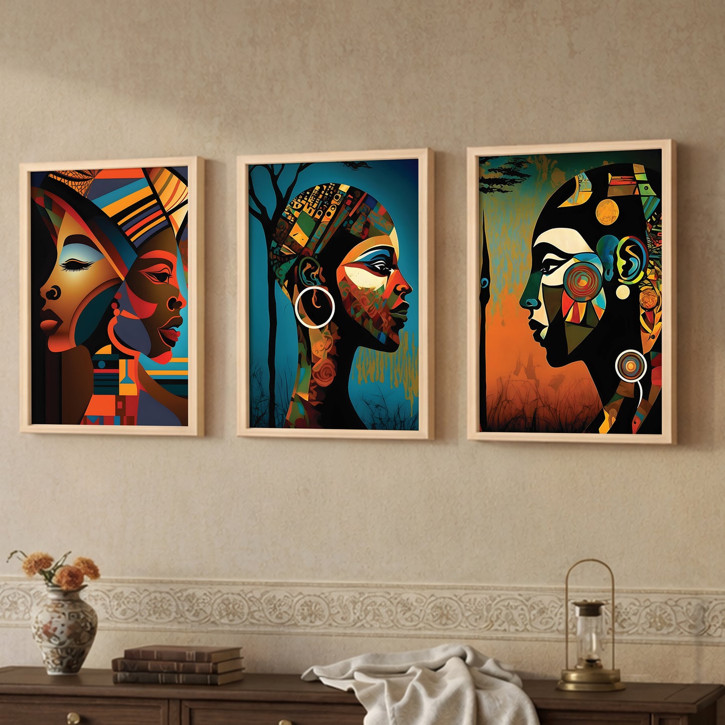 African Essence Trio Wall Frame Set of 2