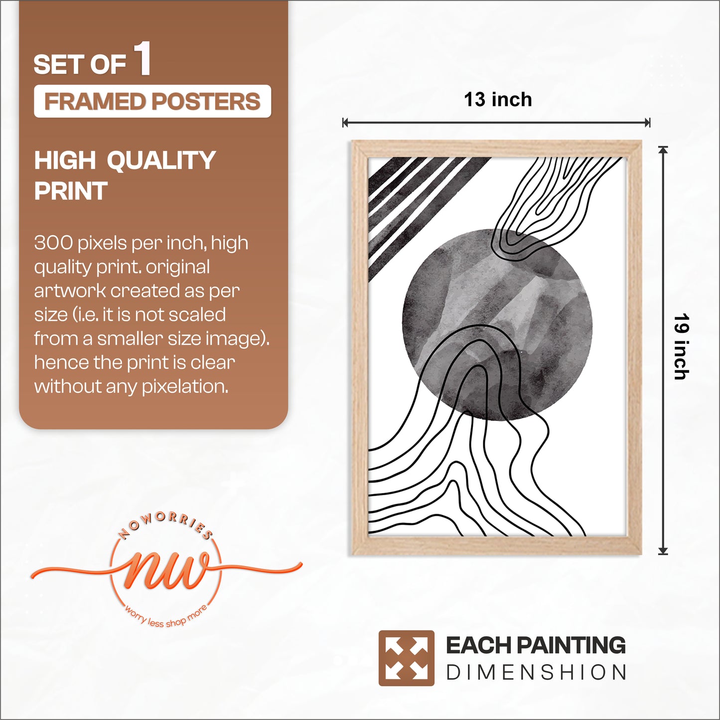 Monochrome Abstract Flow Wall Art
