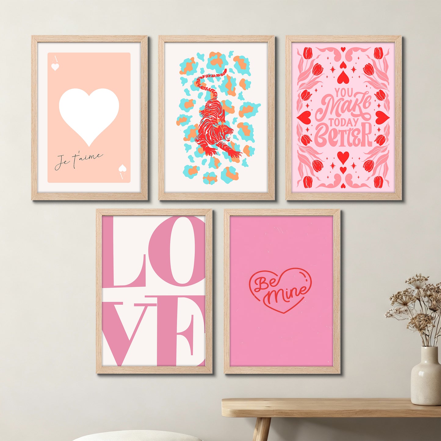 Love-Themed Wall Art Set of 5