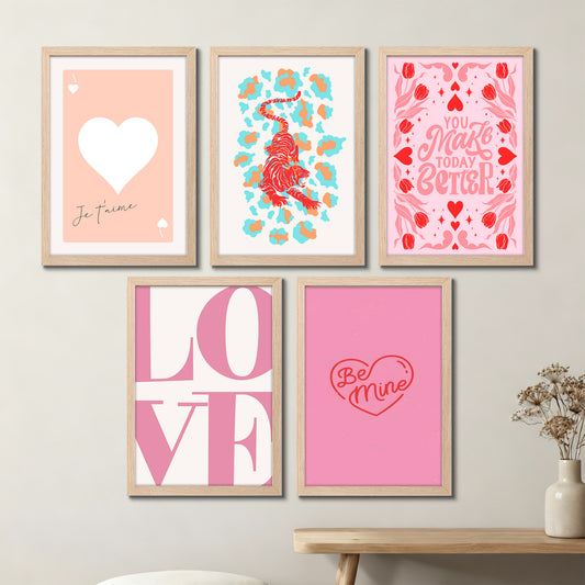 Love-Themed Wall Art Set of 5