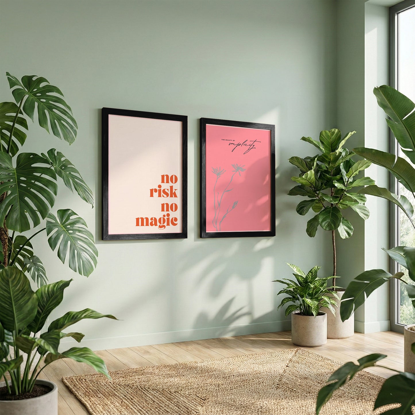 No Risk No Magic Inspirational Wall Art Set of 2