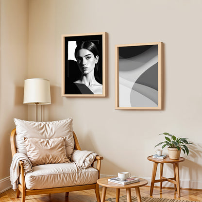 Modern Abstract & Portrait Wall Frame Set of 2