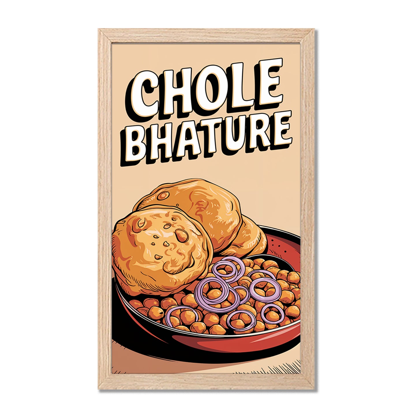 Chole Bhature Food Wall Frame Set of 1