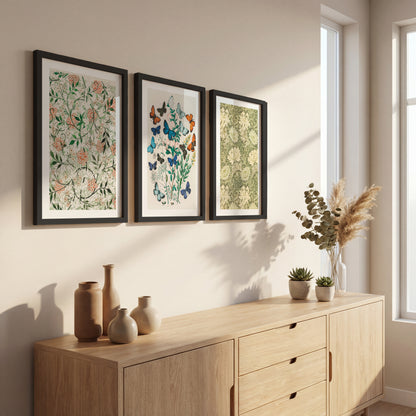 Vintage Botanical Wall Frames Set of 3