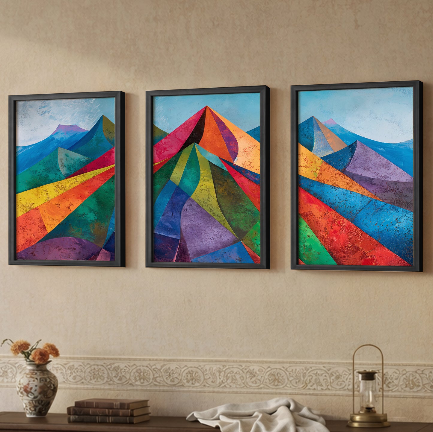 Geometric Landscape Wall Art Set of 3