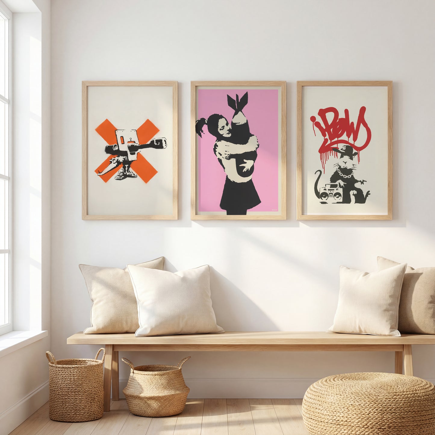 Banksy Inspired Street Art Wall Set of 3