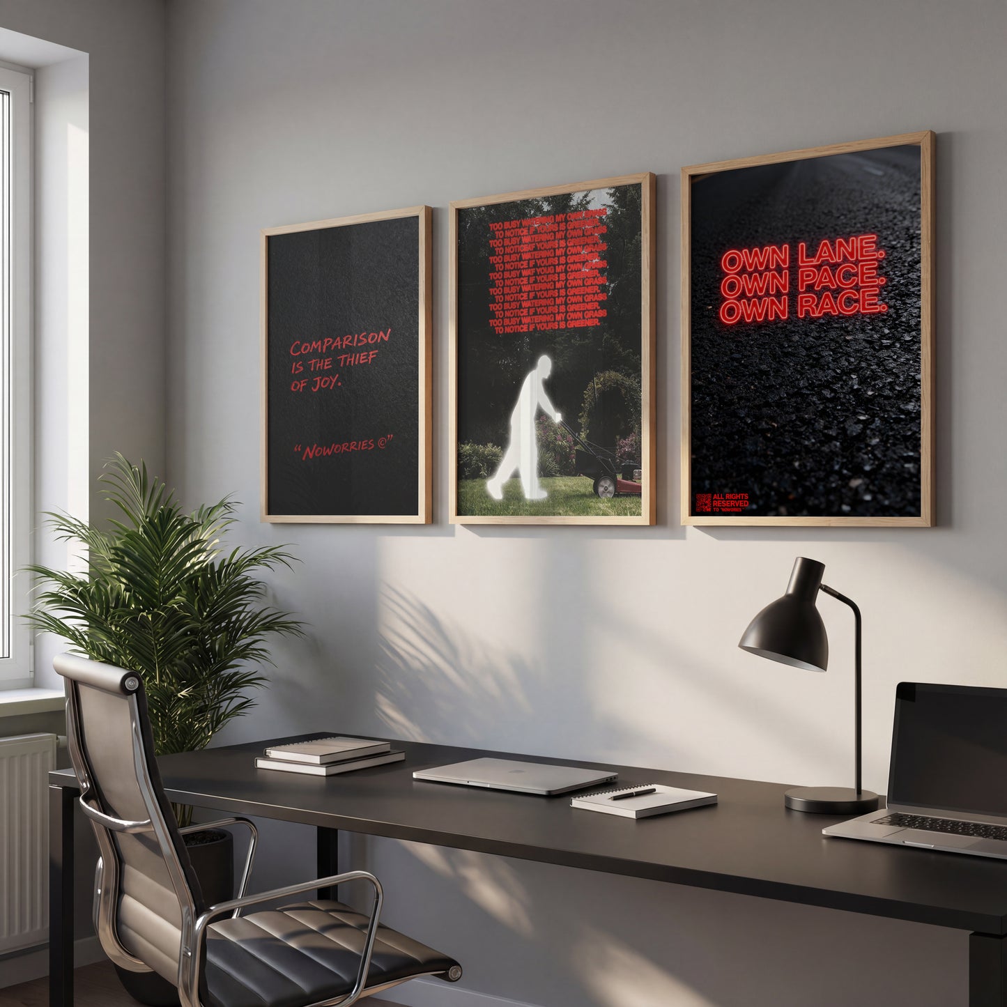 Motivational Quote Wall Art Set of 3