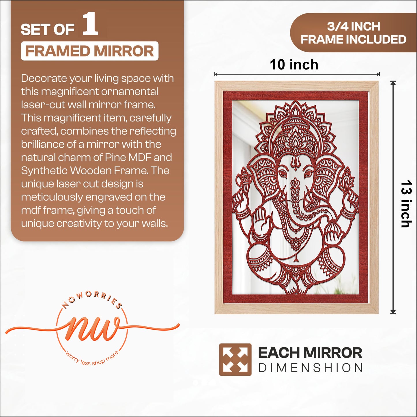 Vighnaharta Ganesha Lasser wall Art