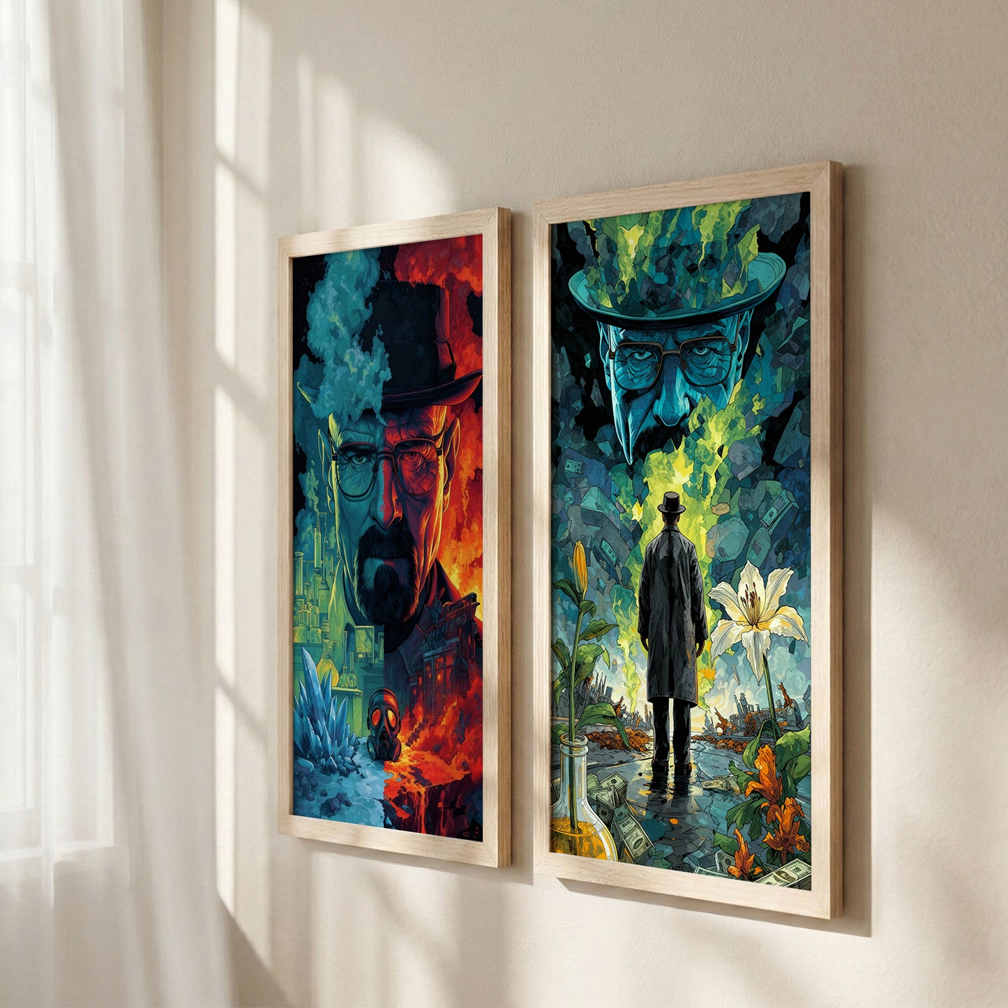 Blue Crystal Wall Art Set of 2