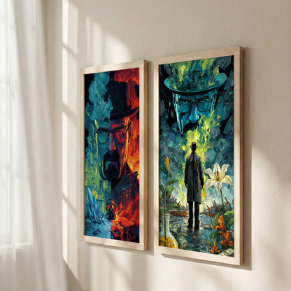 Blue Crystal Wall Art Set of 2