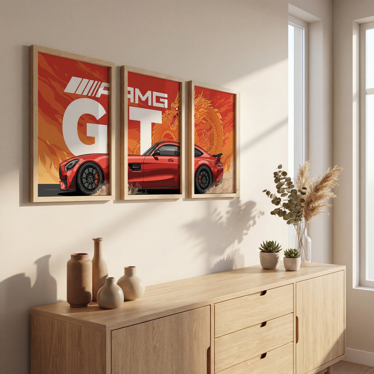 AMG GT Dragon Wall Frame Set of 3