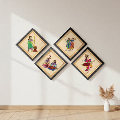 Folk Melody Wall Art Set of 4