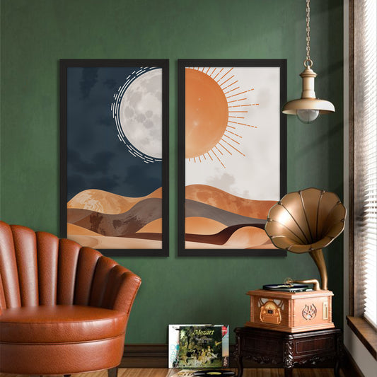Sun & Moon Desert Wall Frame Set of 2