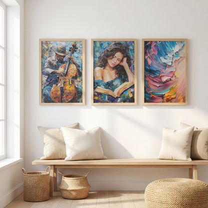 Vibrant Expressionist Wall Art Set of 3