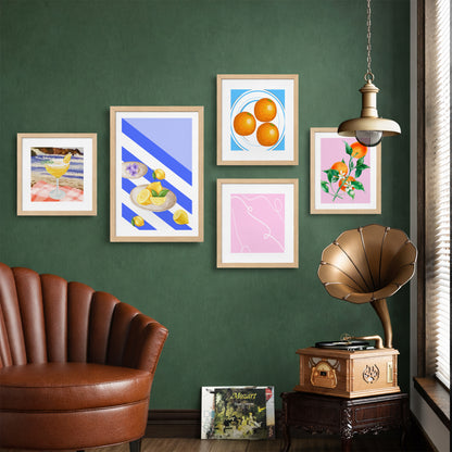 Summer Fruit Wall Art Set of 5