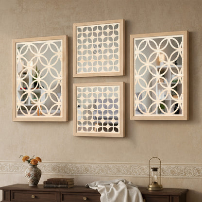 Circular Pattern Mirror Set of 4
