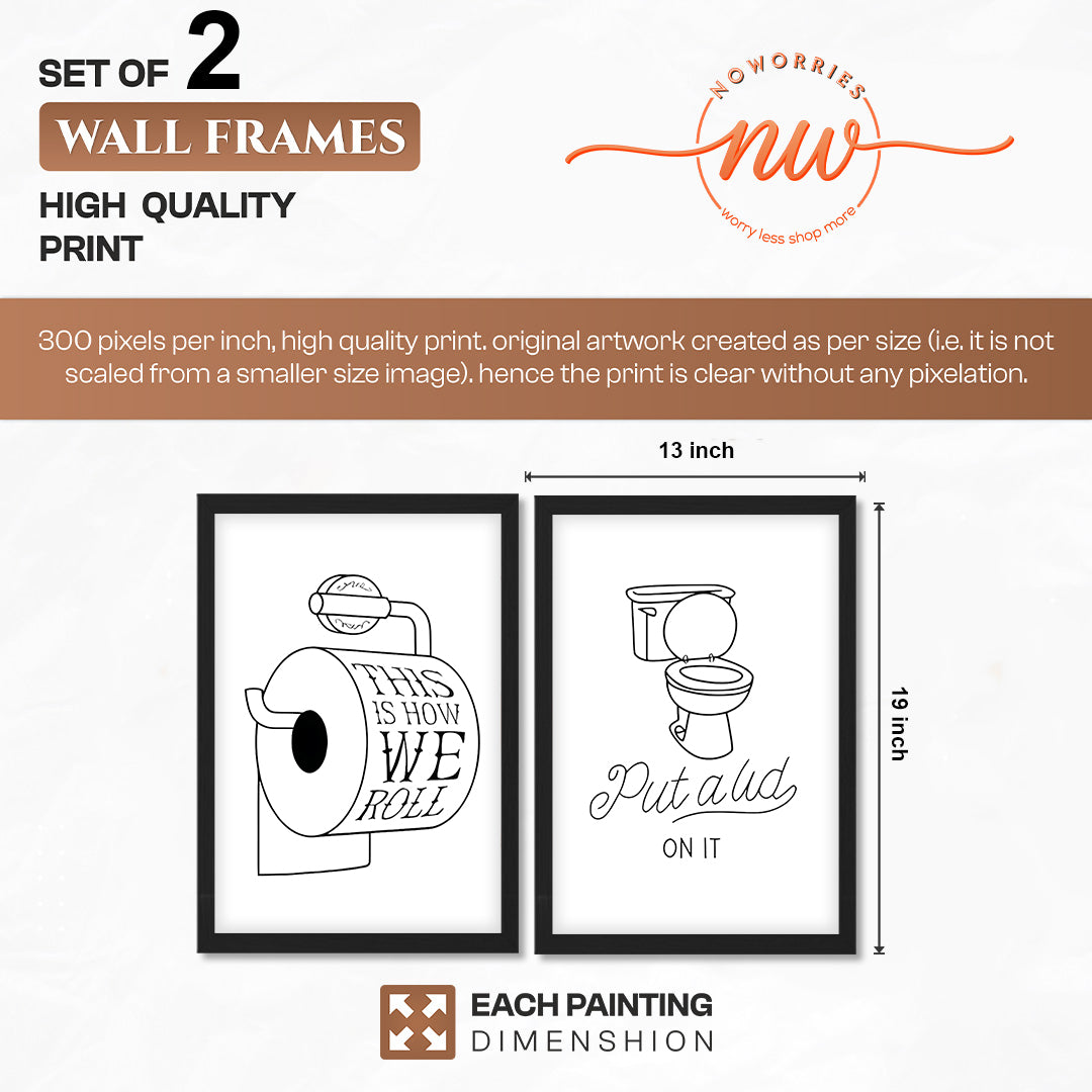 This Is How We Roll Toilet Humor Frame Set of 2