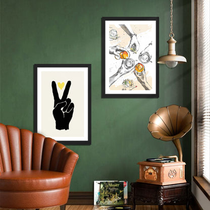 Peace Sign & Social Gathering Wall Art Set