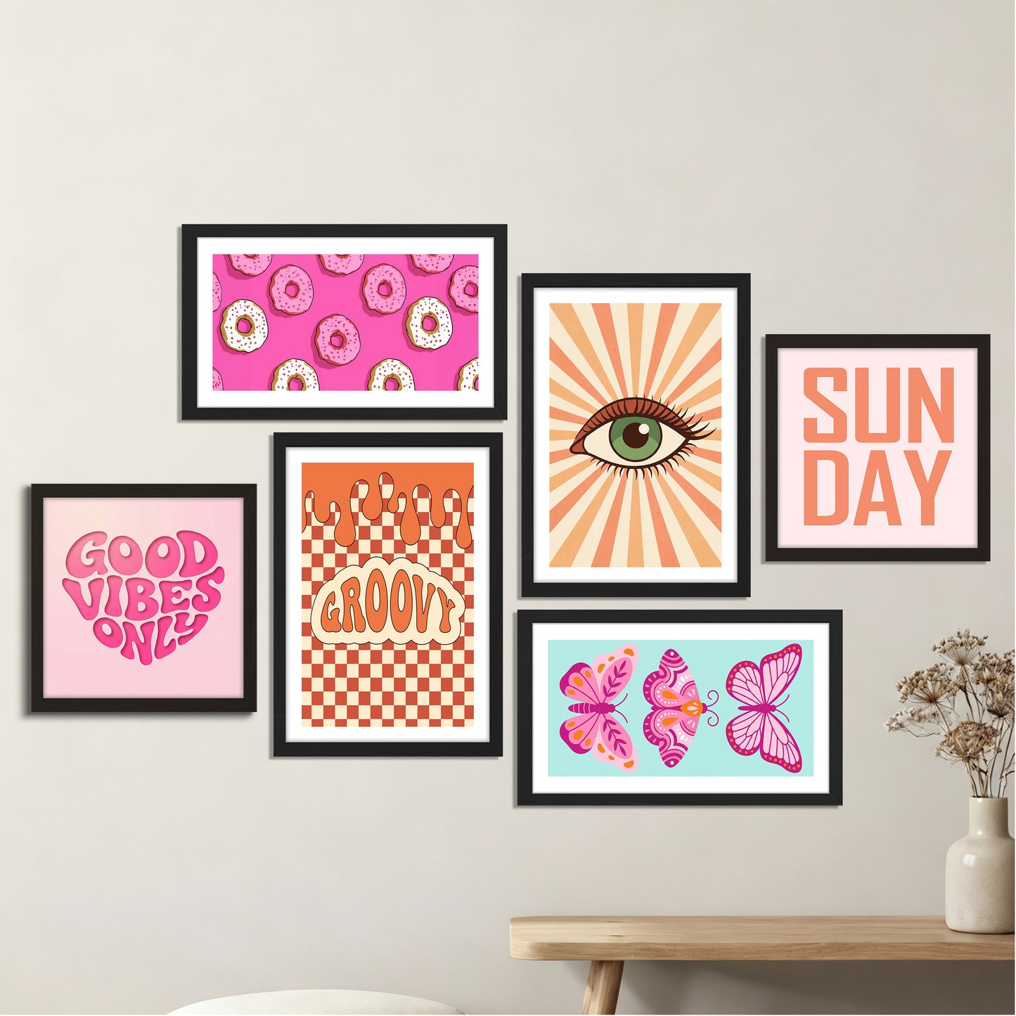 Sun Day Wall Art Set of 6