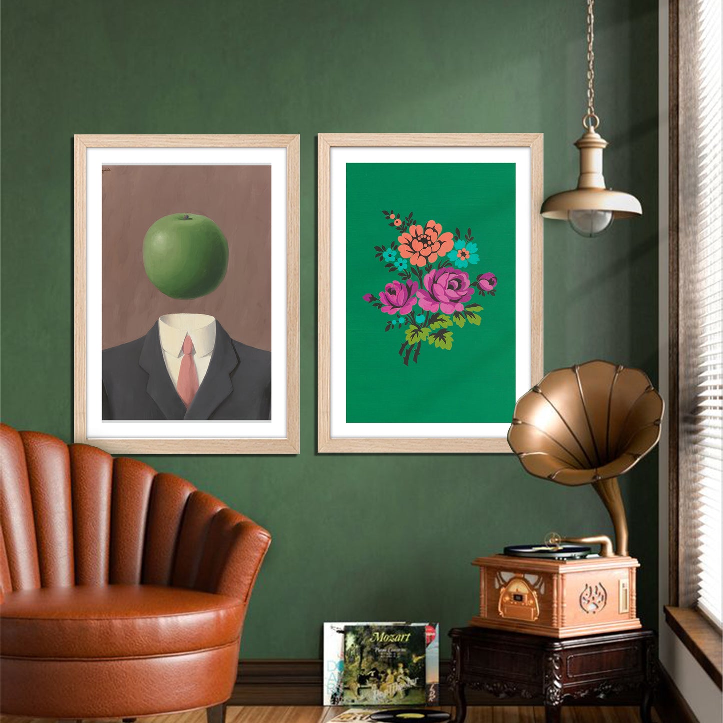Surreal Apple & Floral Wall Art Set