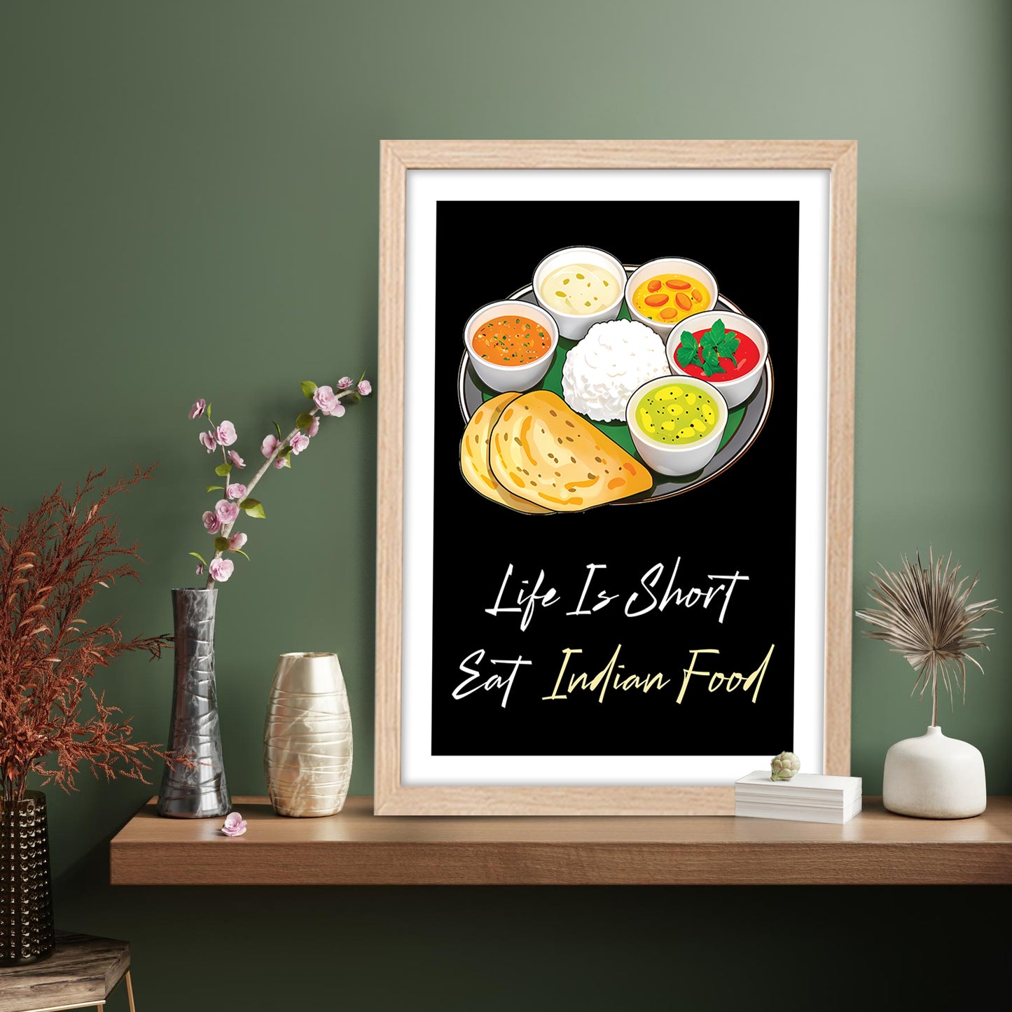 Indian Food Lover Wall Frame Set of 1