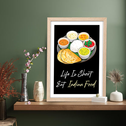 Indian Food Lover Wall Frame Set of 1