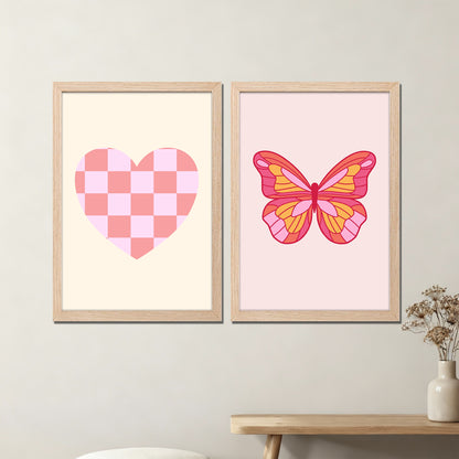 Heart & Butterfly Framed Set