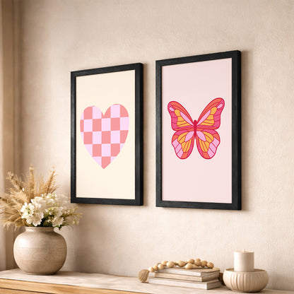 Heart & Butterfly Framed Set
