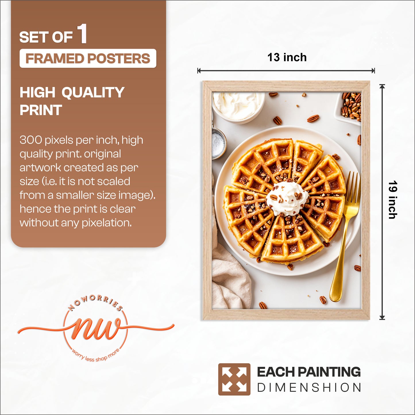 Waffle Slices Wall Frame