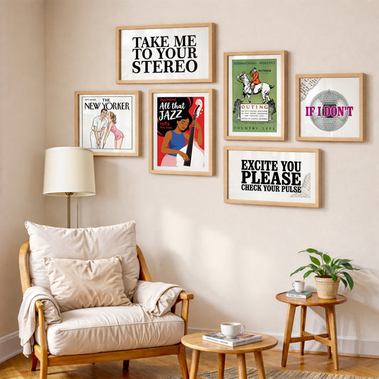 Music & Vintage Wall Art Set of 6