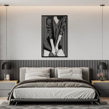 Abstract Woman Pinewood Wall Art