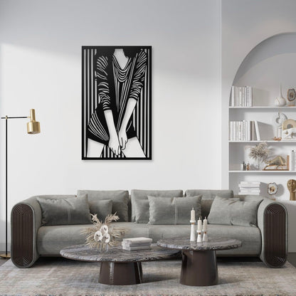 Abstract Woman Pinewood Wall Art