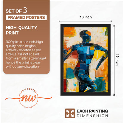 Abstract Figure Wall Art Set of 3