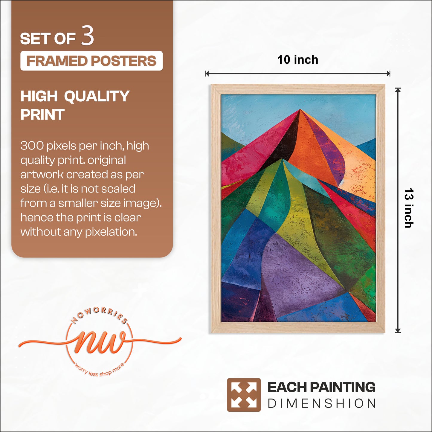 Geometric Landscape Wall Art Set of 3