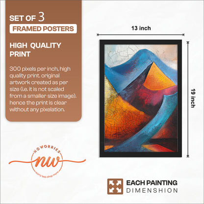 Geometric Landscape Wall Art Set of 3