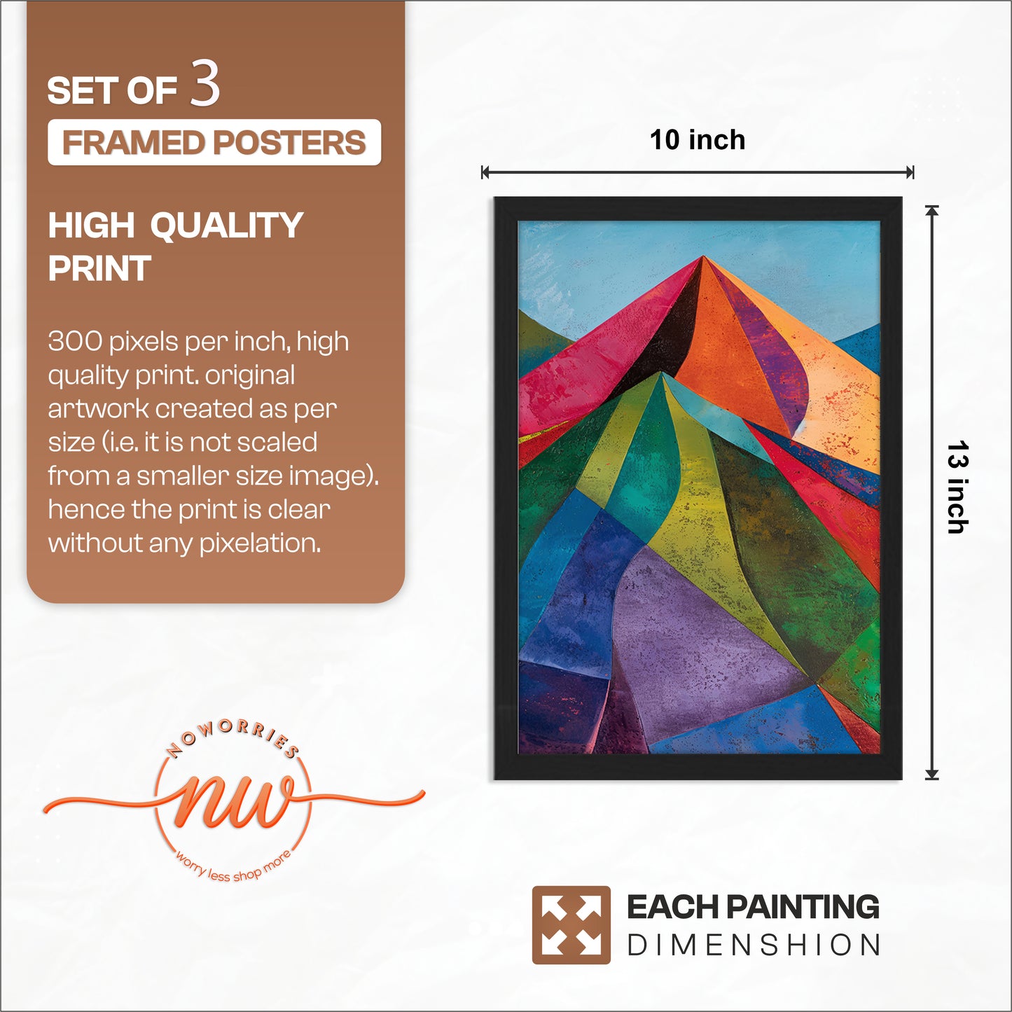 Geometric Landscape Wall Art Set of 3