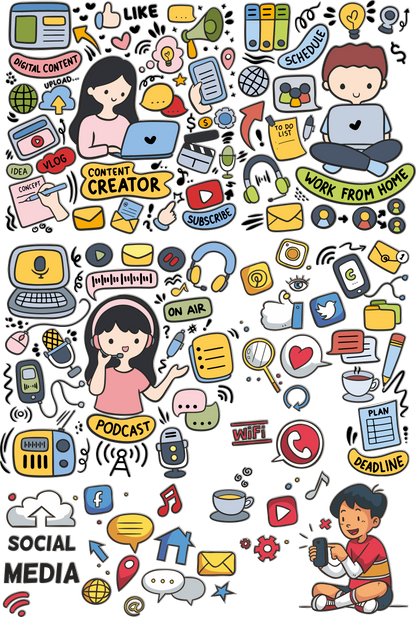 Cute Love & Shopping Sticker Pack