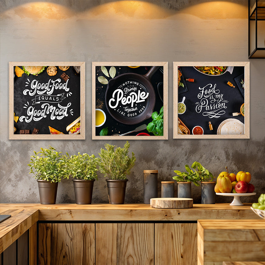 Good Food Quote Wall Frame Set of 3