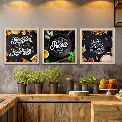 Good Food Quote Wall Frame Set of 3