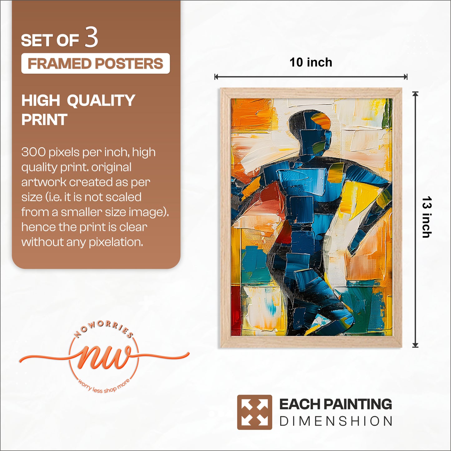 Abstract Figure Wall Art Set of 3