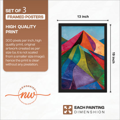 Geometric Landscape Wall Art Set of 3