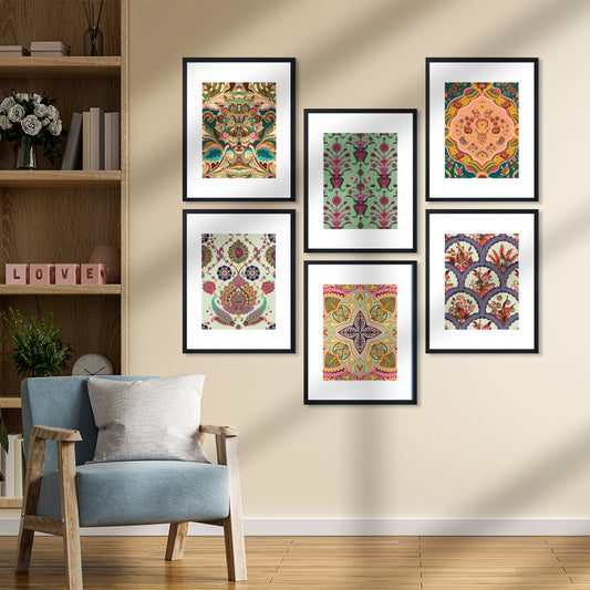 Vintage Pattern Art Wall Frame Set