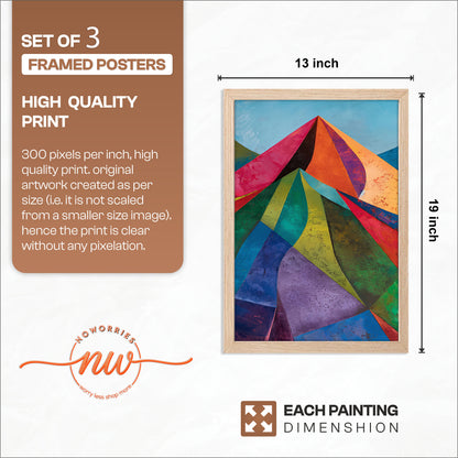 Geometric Landscape Wall Art Set of 3