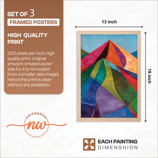 Geometric Landscape Wall Art Set of 3