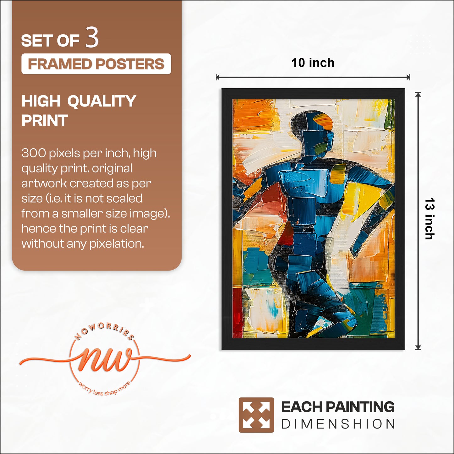 Abstract Figure Wall Art Set of 3