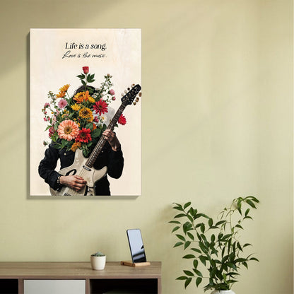 Floral Guitar Bloom Canvas