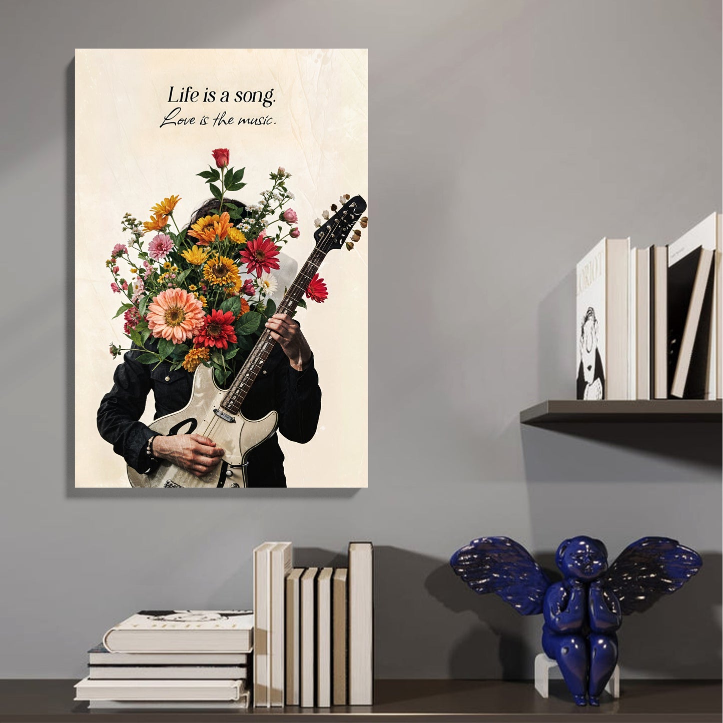 Floral Guitar Bloom Canvas
