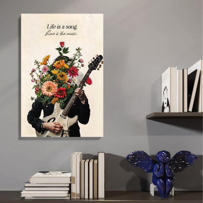 Floral Guitar Bloom Canvas